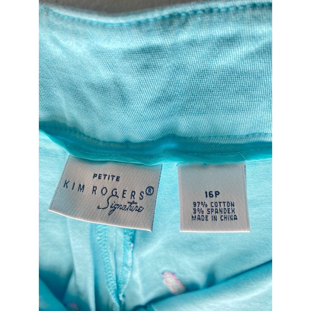 Kim Rodgers Turquoise Bermuda Beach Shorts Women’s 16P Smooth Stretch Cotton - Picture 6 of 7